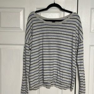 Split Back Striped Sweater - XL